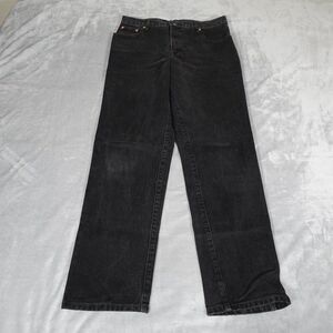 Vintage Guess USA Straight Fit Jeans Mens 34x31 Hipster Skater Faded Black Wash